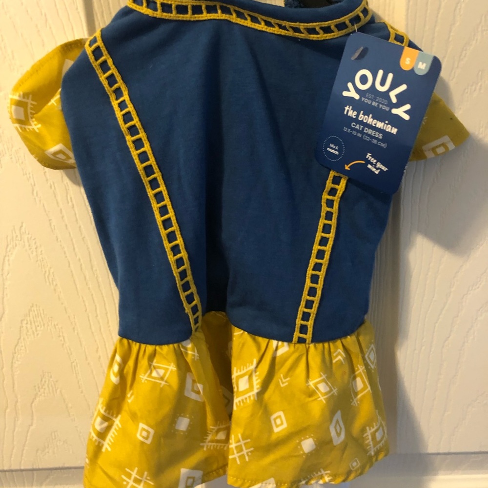 BOHEMIAN CAT DRESS PET COSTUME SIZE SMALL/ MEDIUM